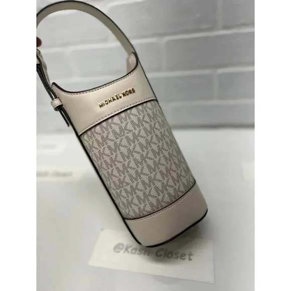 Michael Kors Wine Bottle Bag Holder Light Cream - Picture 1 of 8